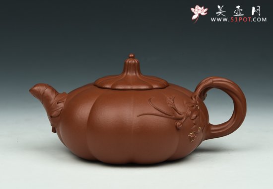 紫砂壶图片：南瓜壶 - 宜兴紫砂壶网