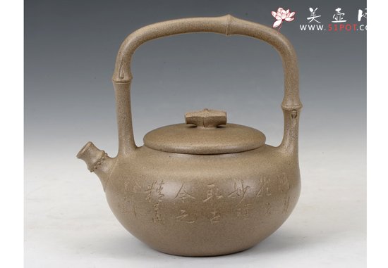 紫砂壶图片：竹节提梁 - 宜兴紫砂壶网