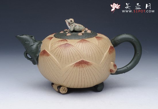 紫砂壶图片：青蛙莲心壶 - 宜兴紫砂壶网