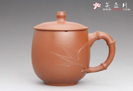 紫砂壶图片：朱泥盖杯 - 宜兴紫砂壶网