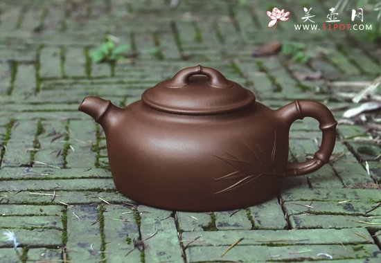 紫砂壶图片：凝砂劲竹 - 宜兴紫砂壶网