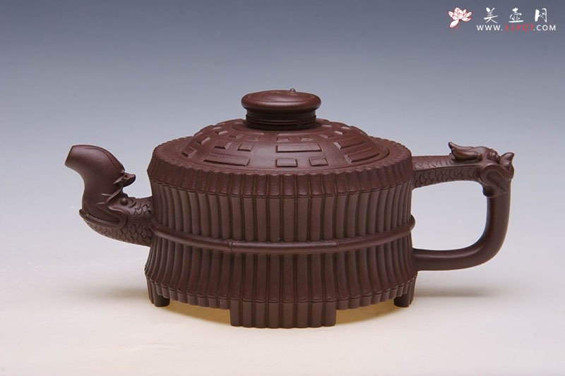 紫砂壶图片：八卦龙头一捆竹 - 宜兴紫砂壶网