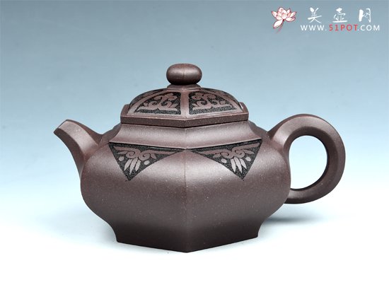 紫砂壶图片：六方仿古 - 宜兴紫砂壶网