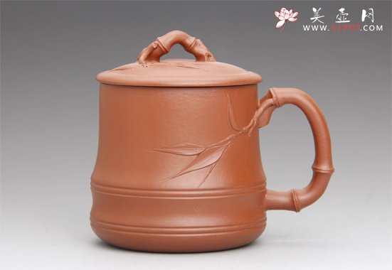 紫砂壶图片：朱泥盖杯 - 宜兴紫砂壶网