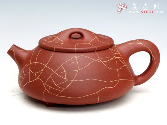 紫砂壶图片：开片石瓢 - 宜兴紫砂壶网