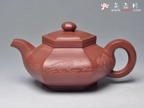 紫砂壶图片：藏六方 拼紫泥 380cc - 宜兴紫砂壶网