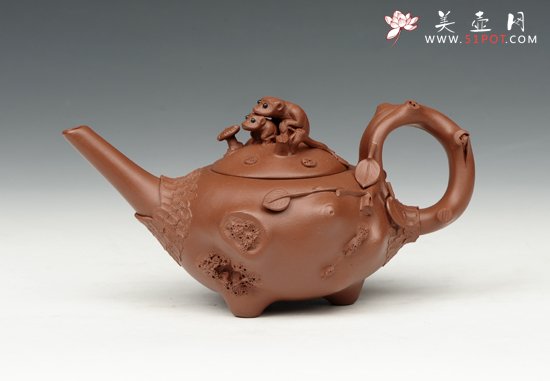 紫砂壶图片：双猴儿赏壶  - 宜兴紫砂壶网