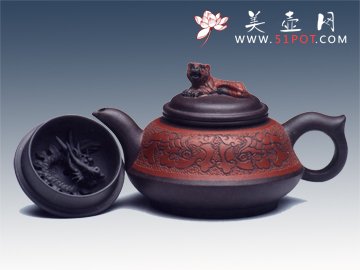 紫砂壶图片：藏龙卧虎壶 - 宜兴紫砂壶网