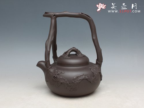 紫砂壶图片：树瘿提梁 - 宜兴紫砂壶网