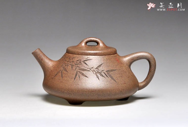 紫砂壶图片：全手工《子冶石瓢》 泥料：段泥 容量：260 - 宜兴紫砂壶网