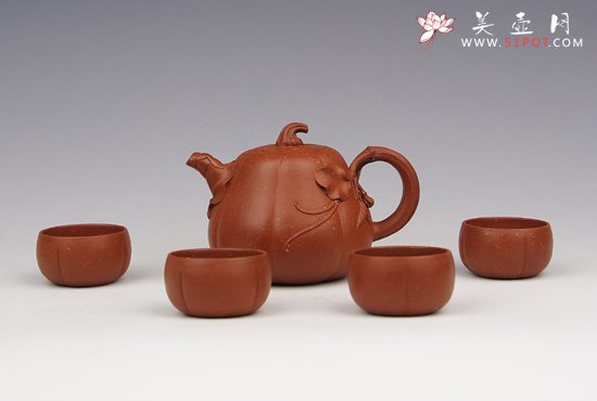 紫砂壶图片：南瓜套具 - 宜兴紫砂壶网