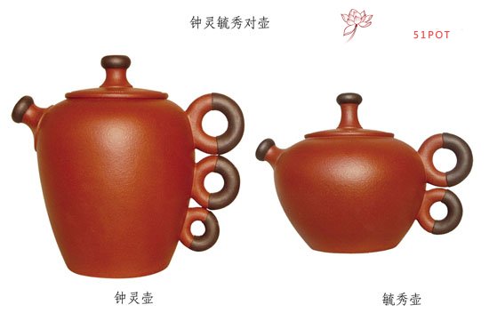 紫砂壶图片：钟灵毓秀对壶 - 宜兴紫砂壶网