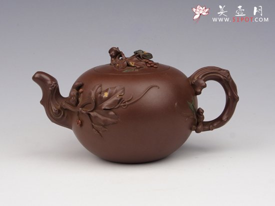 紫砂壶图片：松鼠葡萄 - 宜兴紫砂壶网