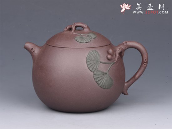 紫砂壶图片：银杏壶 - 宜兴紫砂壶网