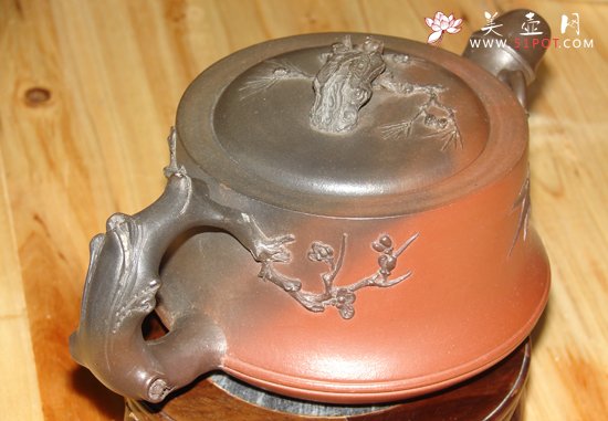 紫砂壶图片：窑变梅桩 - 宜兴紫砂壶网