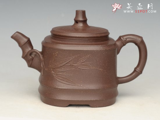 紫砂壶图片：顶天竹 - 宜兴紫砂壶网