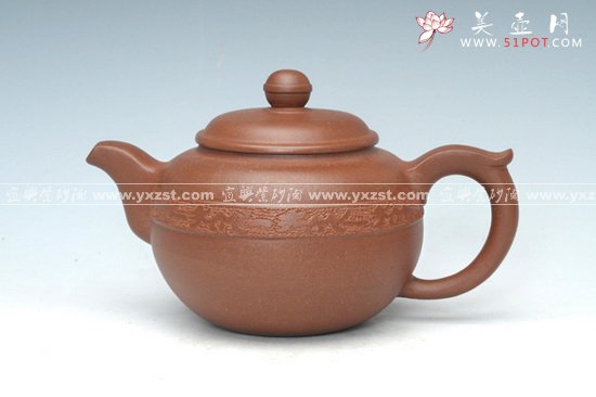 紫砂壶图片：腰线龙壶 - 宜兴紫砂壶网