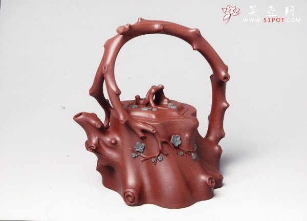 紫砂壶图片：望梅提梁壶 - 宜兴紫砂壶网