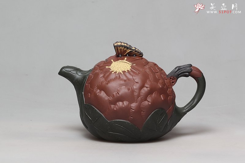 紫砂壶图片：牡丹壶 - 宜兴紫砂壶网