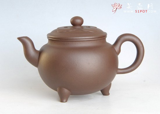 紫砂壶图片：三足如意 - 宜兴紫砂壶网