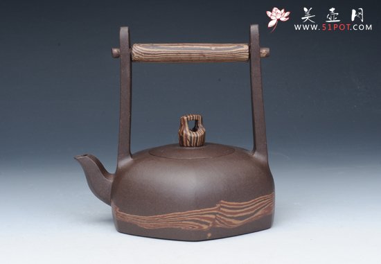 紫砂壶图片：古井提梁 - 宜兴紫砂壶网