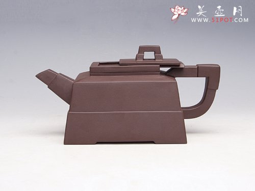 紫砂壶图片：四方抽盖 原矿紫泥... - 宜兴紫砂壶网