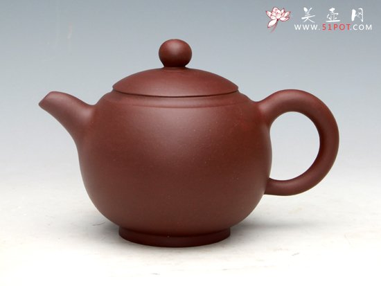 紫砂壶图片：云肩（紫泥）400ML - 宜兴紫砂壶网