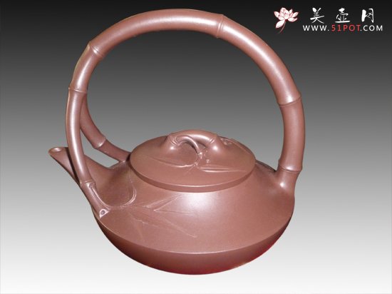 紫砂壶图片：竹节提梁 - 宜兴紫砂壶网