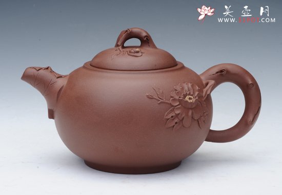 紫砂壶图片：牡丹壶 - 宜兴紫砂壶网