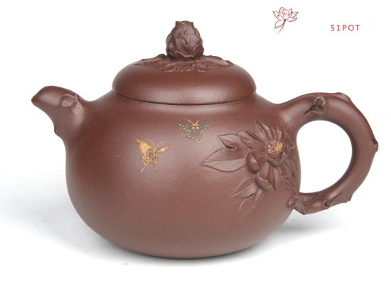 紫砂壶图片：国色天香（牡丹） ... - 宜兴紫砂壶网