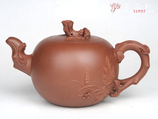 紫砂壶图片：松鼠葡萄（小）  ... - 宜兴紫砂壶网