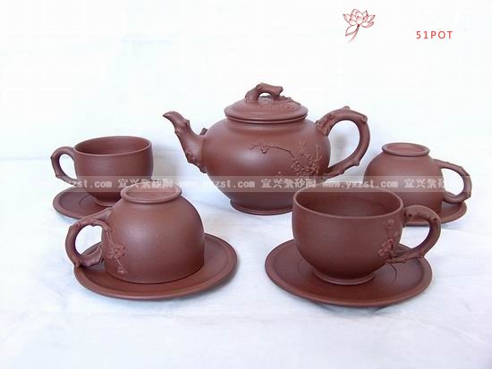 紫砂壶图片：报春茶具 - 宜兴紫砂壶网