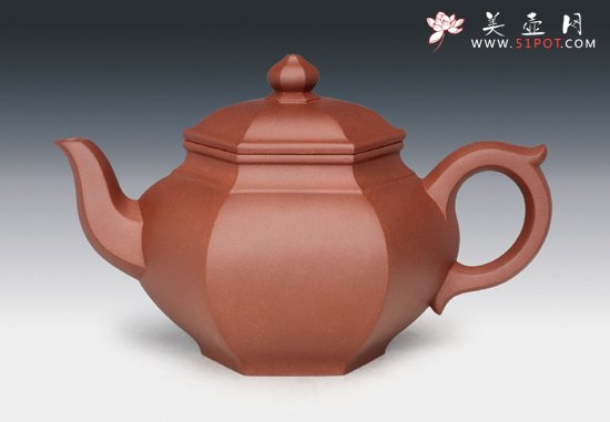 紫砂壶图片：六方笑樱 - 宜兴紫砂壶网