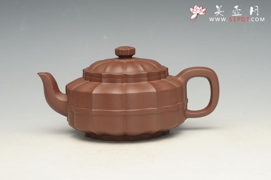 紫砂壶图片：腰带菱花 - 宜兴紫砂壶网