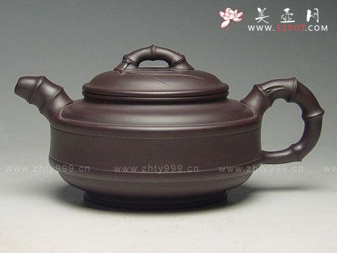 紫砂壶图片：双线足鼓 - 宜兴紫砂壶网