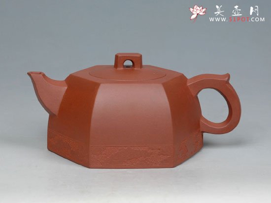 紫砂壶图片：六方祥云 2 - 宜兴紫砂壶网