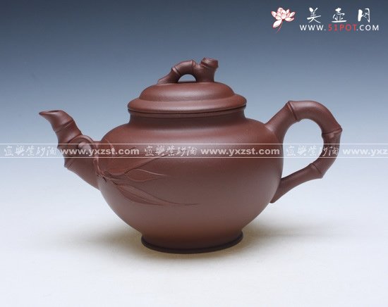 紫砂壶图片：笑樱竹节 - 宜兴紫砂壶网