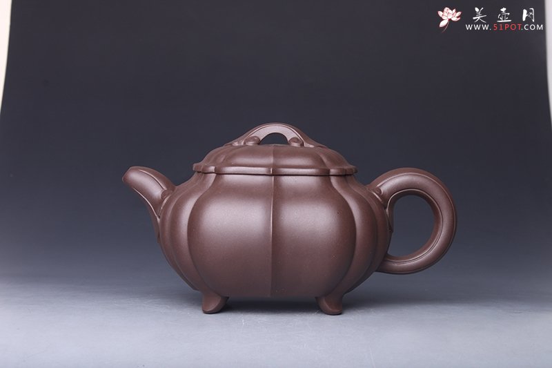 紫砂壶图片：筋纹菱花如意 - 宜兴紫砂壶网