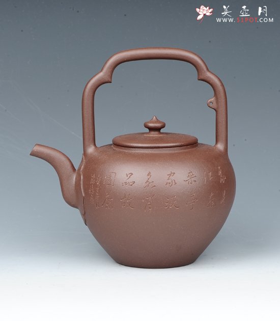 紫砂壶图片：吴经提梁 - 宜兴紫砂壶网
