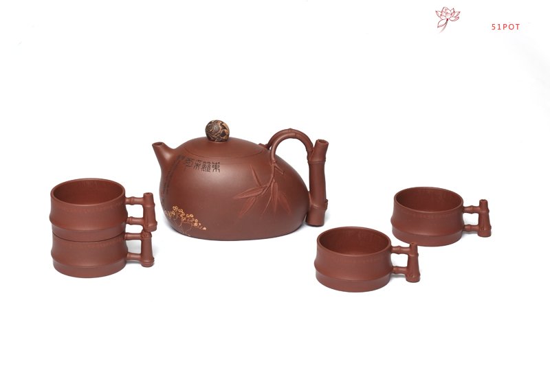 紫砂壶图片：东篱采菊 - 宜兴紫砂壶网