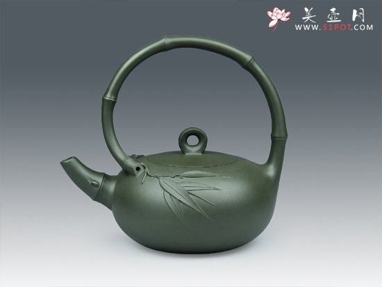 紫砂壶图片：韵竹提梁 - 宜兴紫砂壶网