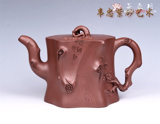 紫砂壶图片：梅桩报春 - 宜兴紫砂壶网