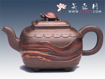 紫砂壶图片：金龟出水 - 宜兴紫砂壶网