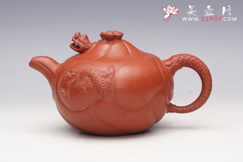 紫砂壶图片：大红袍鱼化龙 - 宜兴紫砂壶网