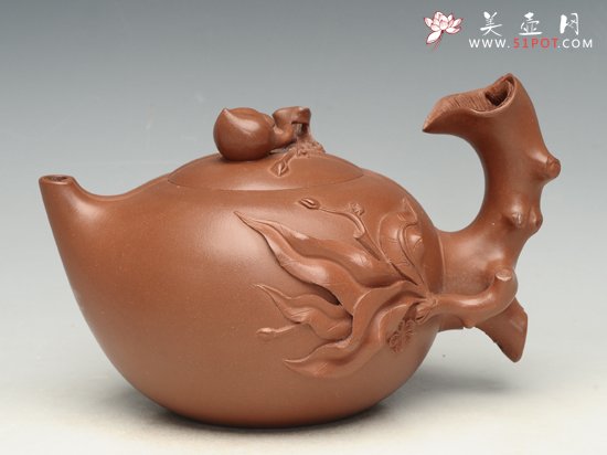 紫砂壶图片：寿桃壶 - 宜兴紫砂壶网