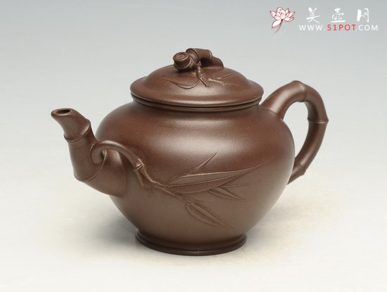 紫砂壶图片：小型竹节  260cc - 宜兴紫砂壶网
