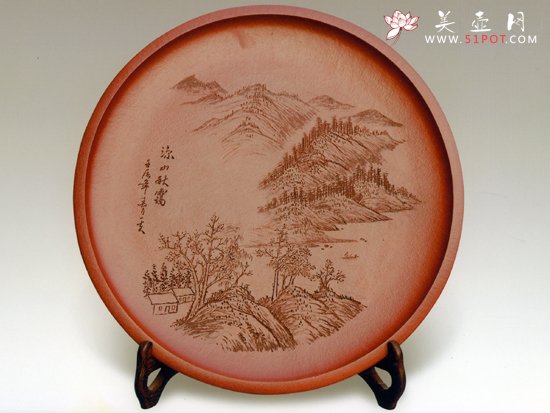 紫砂壶图片：挂盘    泥料：清水泥 - 宜兴紫砂壶网