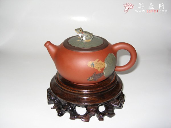 紫砂壶图片：荷叶青蛙 - 宜兴紫砂壶网
