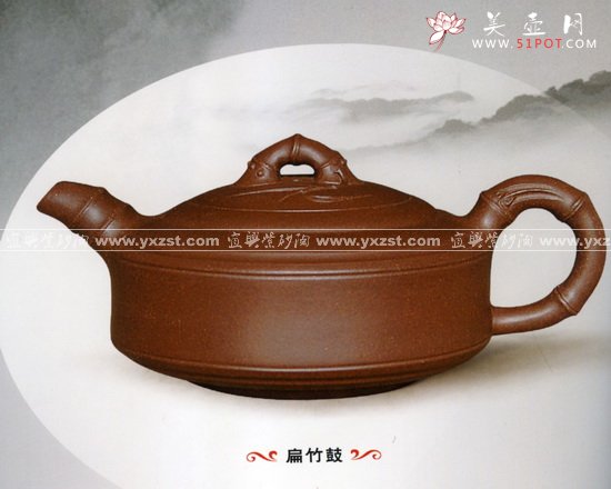 紫砂壶图片：扁竹壶 - 宜兴紫砂壶网