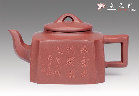 紫砂壶图片：四方抽角 - 宜兴紫砂壶网